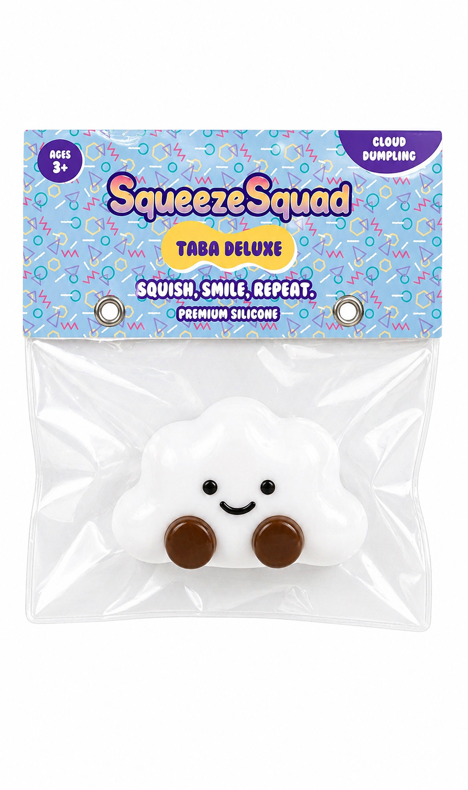 SqueezeSquad Taba Deluxe Premium Silicone Squishy Fidget Toy - Cloud Dumpling