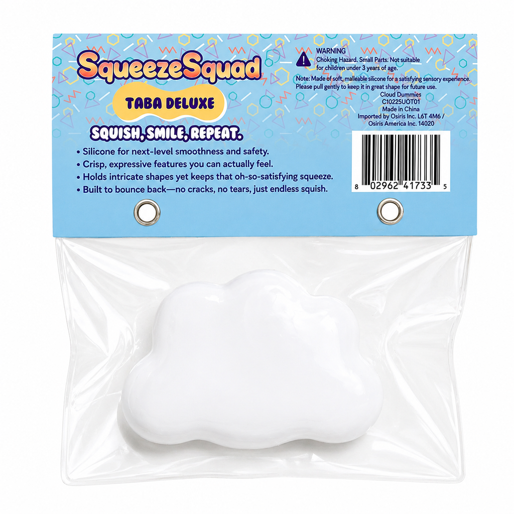 SqueezeSquad Taba Deluxe Premium Silicone Squishy Fidget Toy - Cloud Dumpling