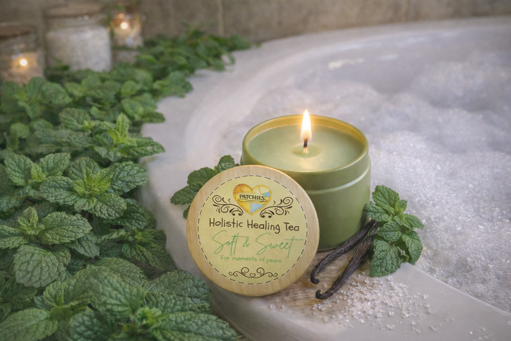 Soft & Sweet Peppermint Vanilla Soy Candle – Aromatherapy Candle | Relaxing Mint & Vanilla Scent | Patchies Holistic Healing