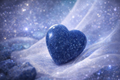Blue Aventurine Heart Crystal – Pocket Stone / Worry Stone (3–5g) in White Organza Bag | Healing Crystal Gift
