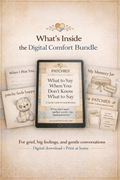 Kids Grief and Big Feelings Printable Bundle with Parent Guide Memory Jar Worksheets and Conversation Cards