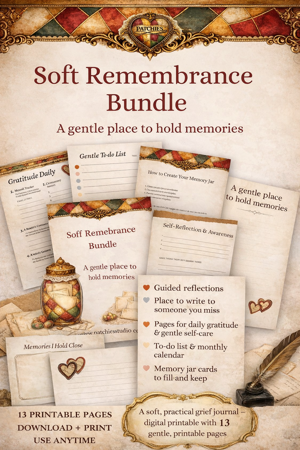 Soft Remembrance Bundle – A Gentle Place to Hold Memories (Printable PDF)