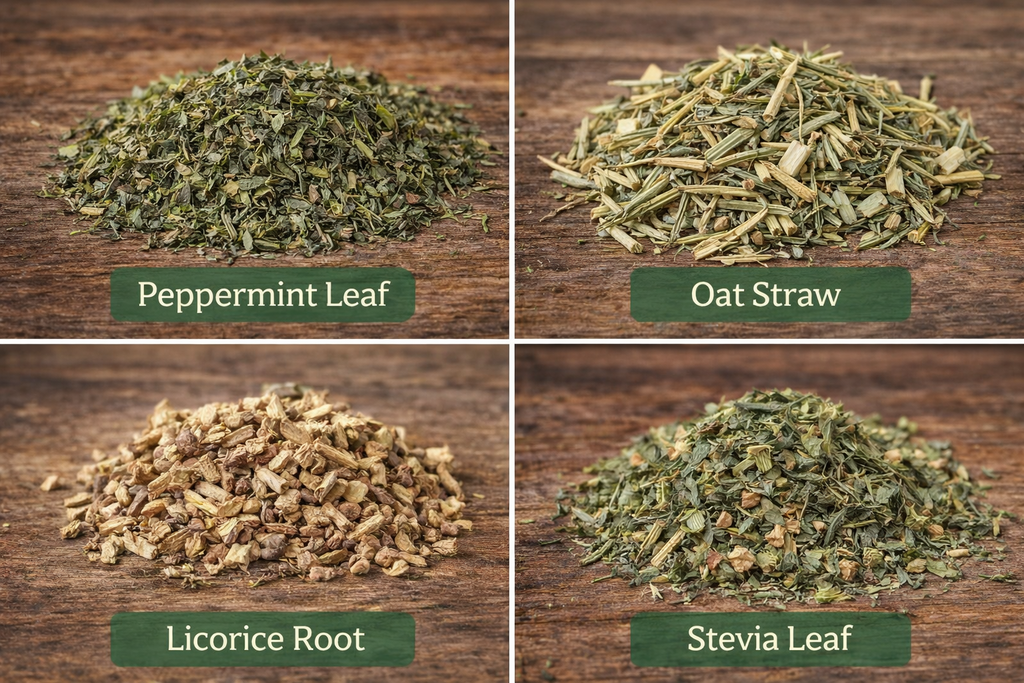 Soft & Sweet Herbal Tea – Peppermint, Oat Straw, Licorice Root & Stevia | Naturally Sweet Peppermint Tea | Patchies Holistic Healing Tea
