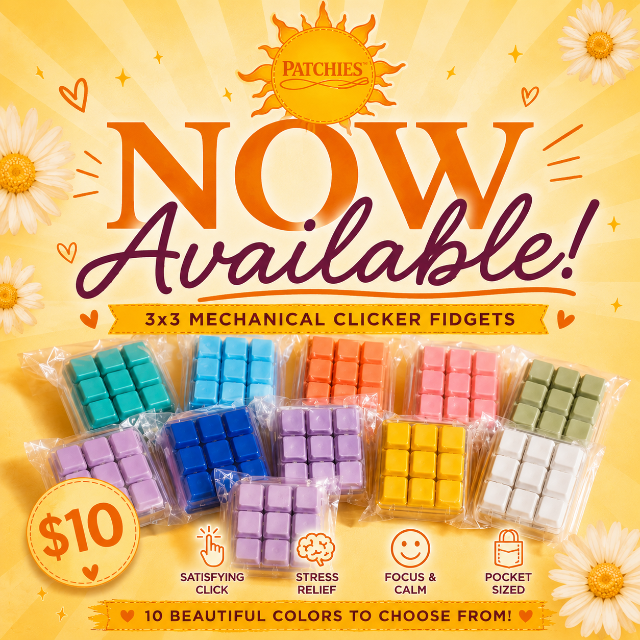 3x3 mechanical clicker fidget
