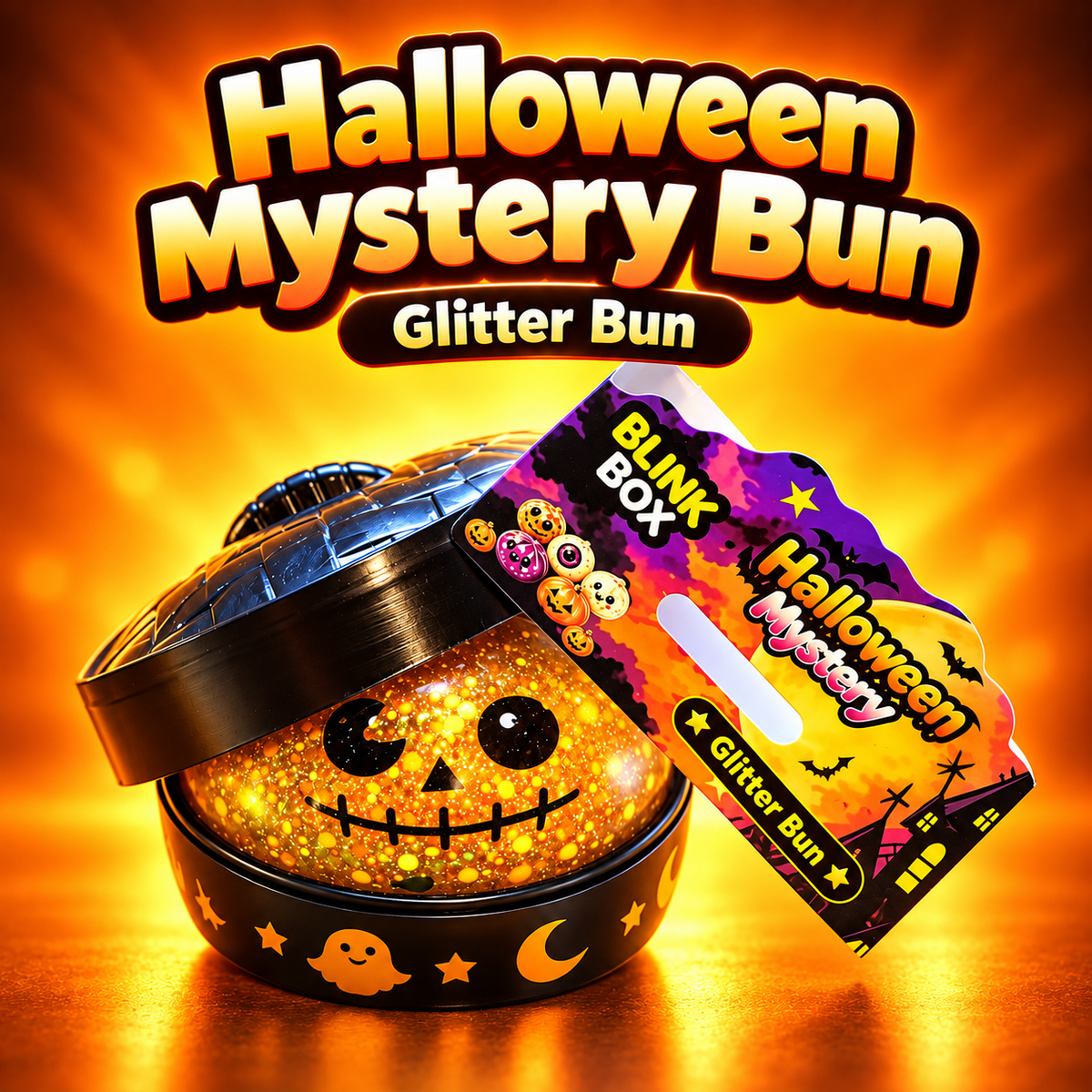 Halloween Mystery Glitter Bun – Liquid-Filled Sensory Squishy