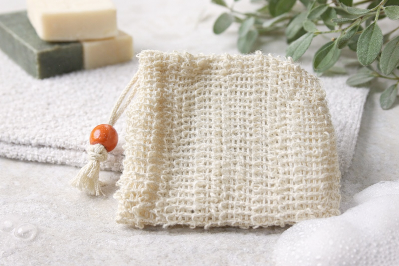 Soap Saver Exfoliating Bag – Reusable Soap Saver Pouch for Bar Soap | Gentle Scrub & Rich Lather