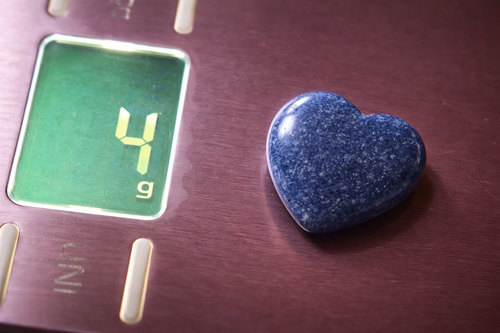 Blue Aventurine Heart Crystal – Pocket Stone / Worry Stone (3–5g) in White Organza Bag | Healing Crystal Gift