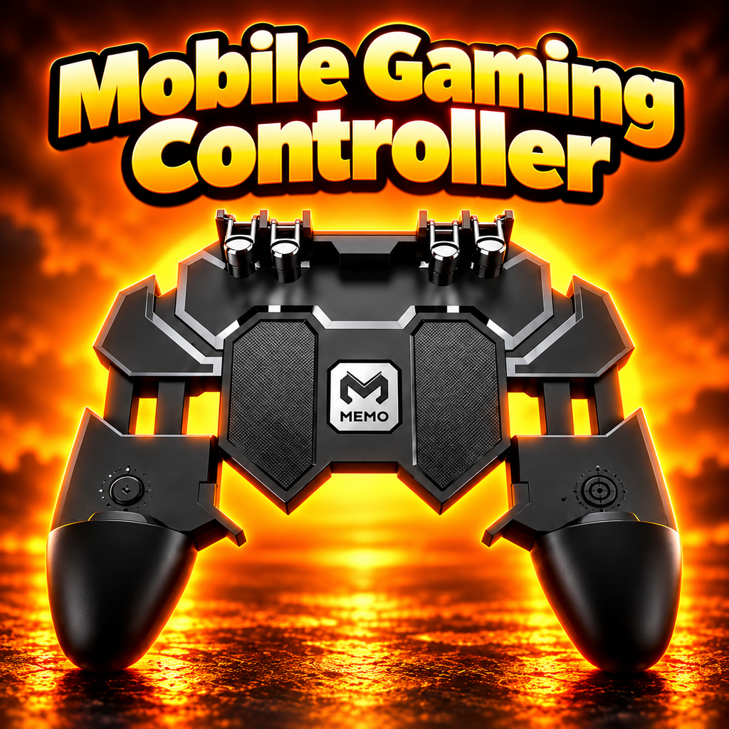4-Trigger Mobile Gaming Controller Grip – No Charging Required