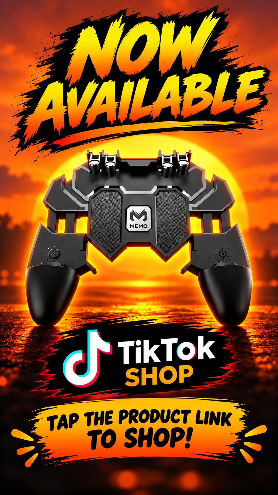 4-Trigger Mobile Gaming Controller Grip – No Charging Required