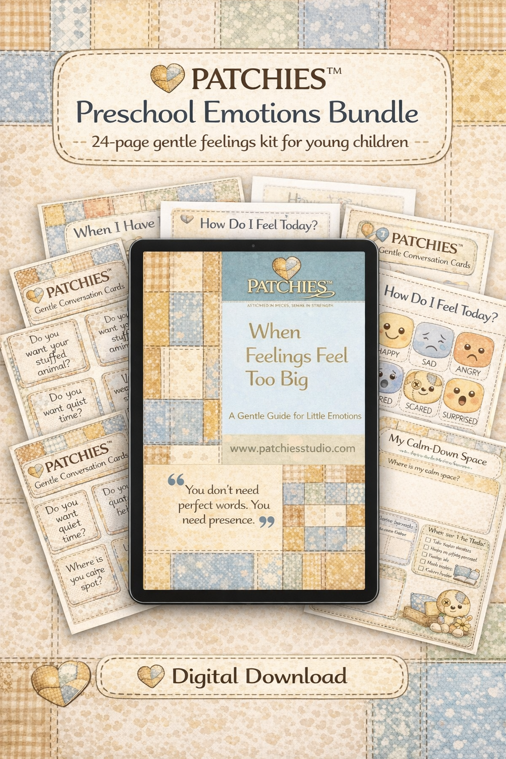Kids Big Feelings Printable Bundle
Parent Guide, Conversation Cards, Calm-Down Worksheets & Activities