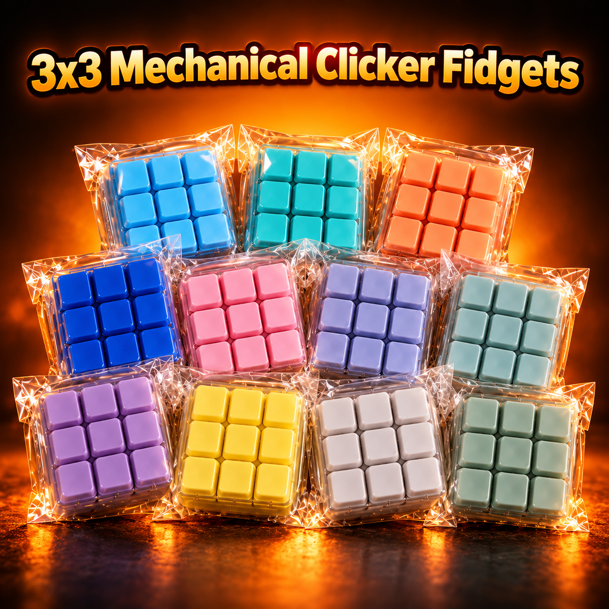 3x3 mechanical clicker fidget